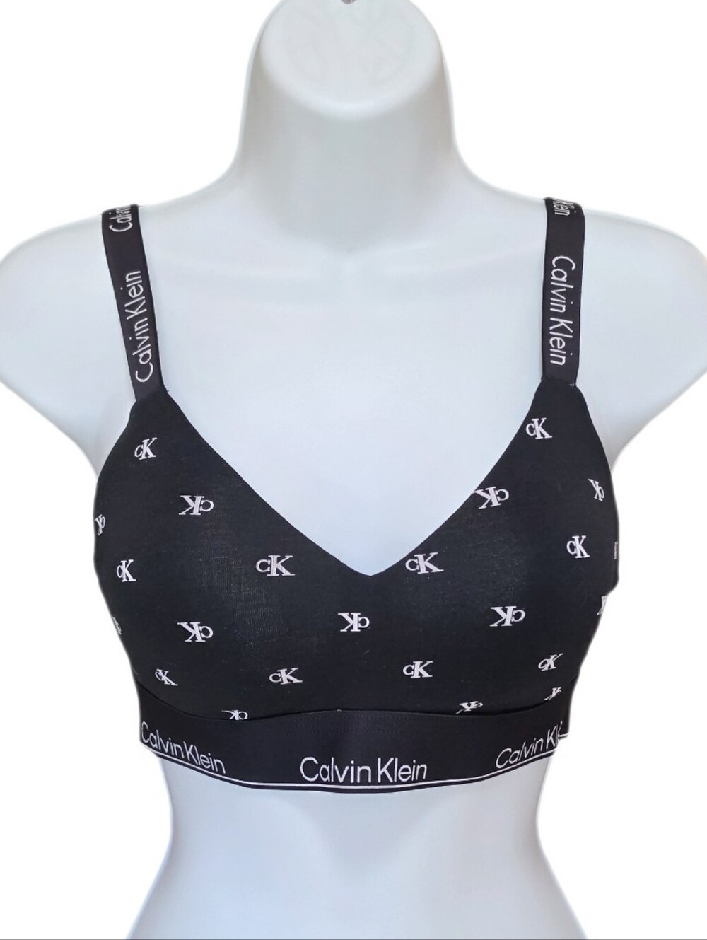 Calvin Klein Women's Modern Cotton Lightly Lined Bralette Convertible Black S